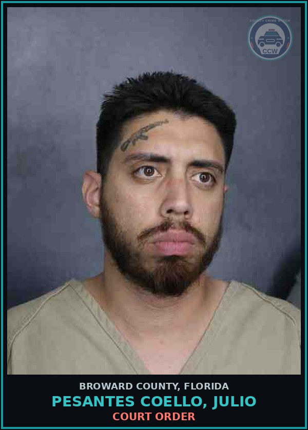Booking mugshot of PESANTES COELLO, JULIO in Broward County