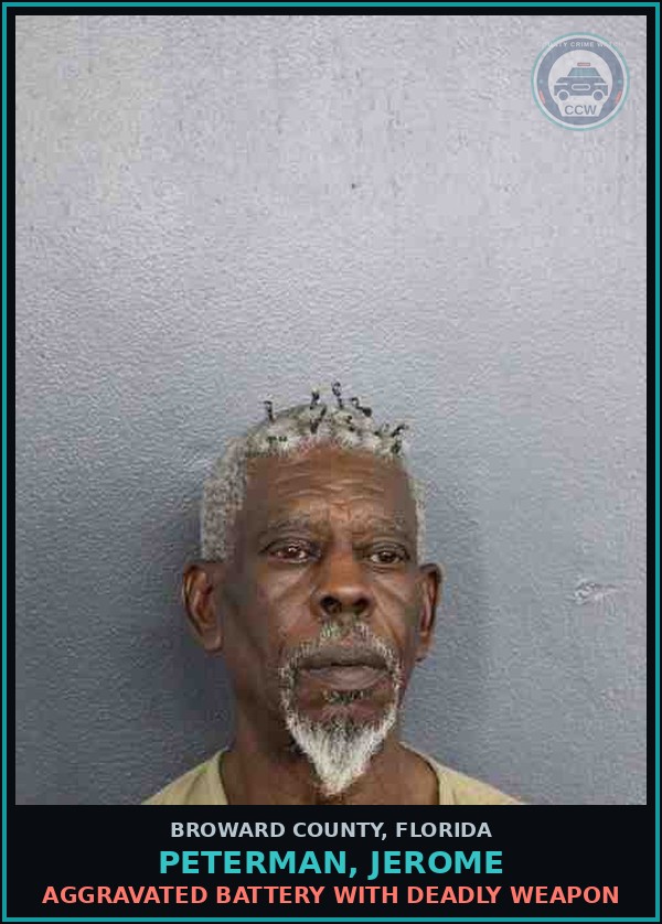 Booking mugshot of PETERMAN, JEROME in Broward County