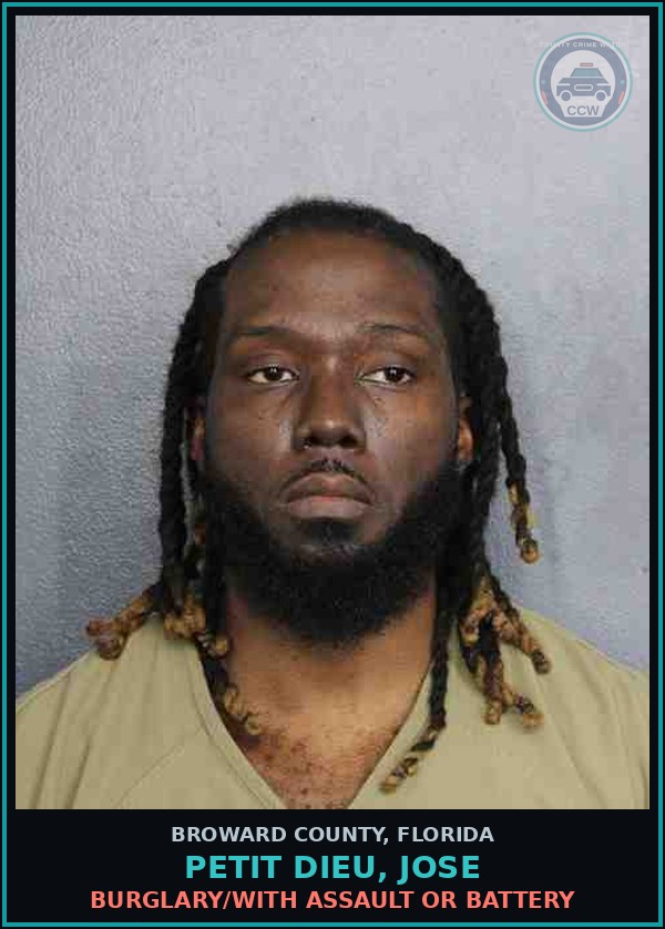 Booking mugshot of PETIT DIEU, JOSE in Broward County