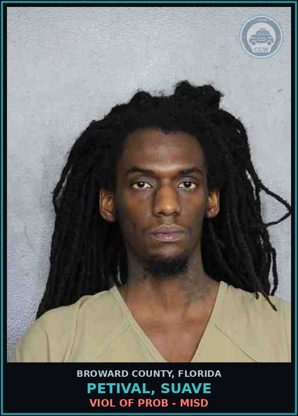 Booking mugshot of PETIVAL, SUAVE in Broward County