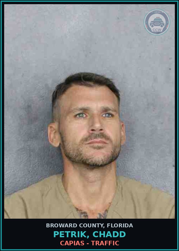 Booking mugshot of PETRIK, CHADD in Broward County