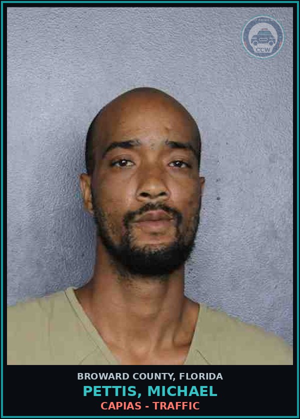 Booking mugshot of PETTIS, MICHAEL in Broward County