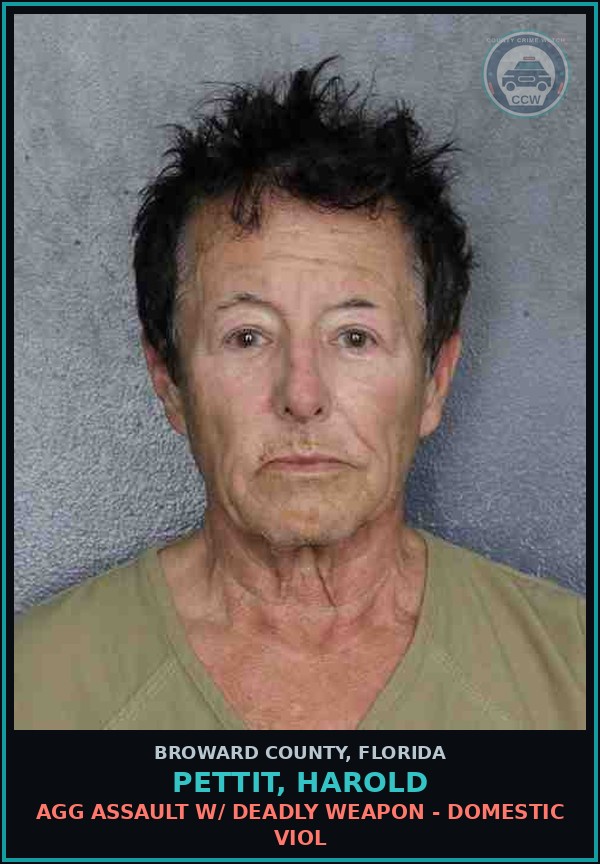 Booking mugshot of PETTIT, HAROLD in Broward County