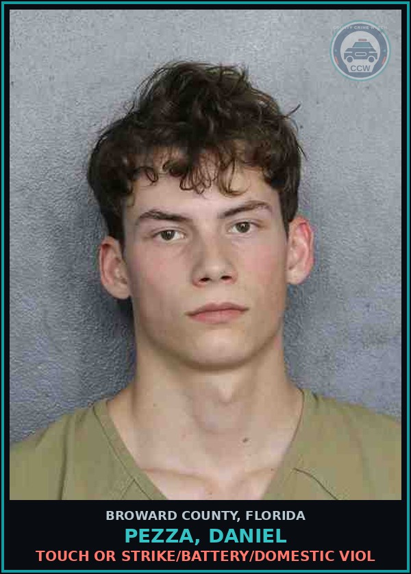 Booking mugshot of PEZZA, DANIEL in Broward County