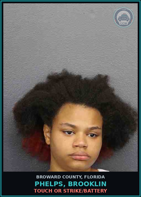 Booking mugshot of PHELPS, BROOKLIN in Broward County