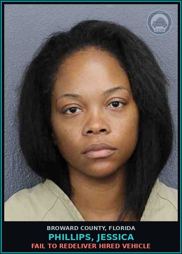 Booking mugshot of PHILLIPS, JESSICA in Broward County