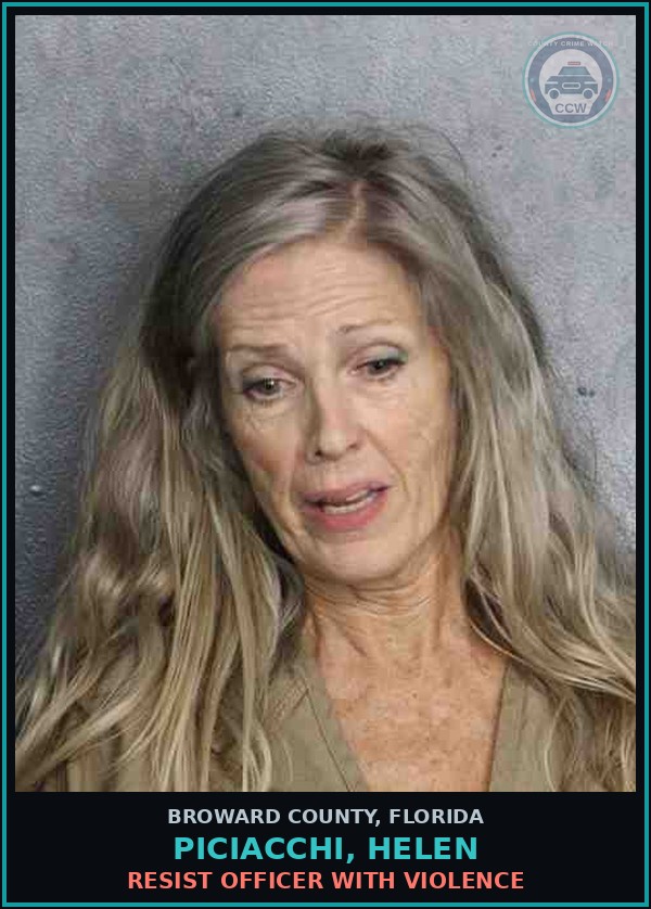 Booking mugshot of PICIACCHI, HELEN in Broward County