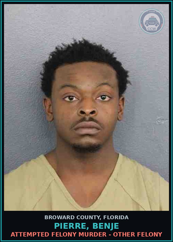 Booking mugshot of PIERRE, BENJE in Broward County