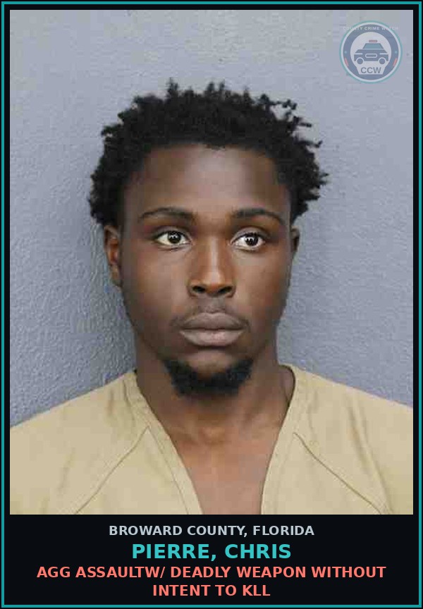 Booking mugshot of PIERRE, CHRIS in Broward County