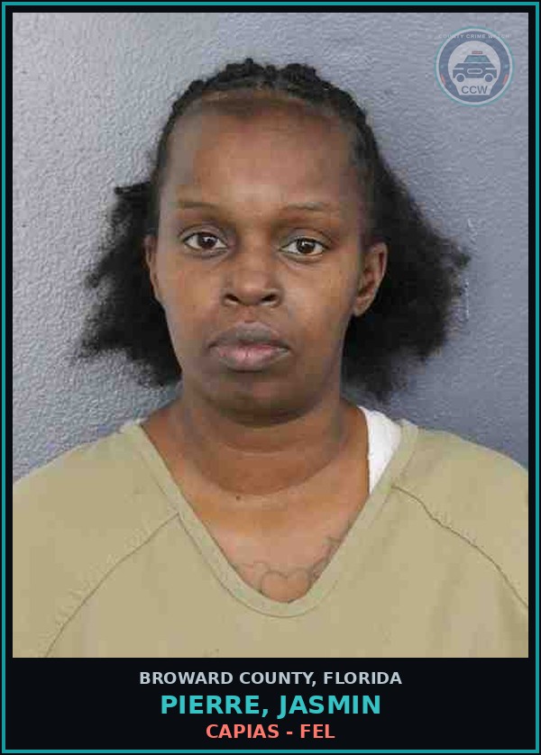 Booking mugshot of PIERRE, JASMIN in Broward County