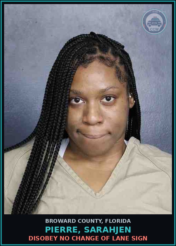 Booking mugshot of PIERRE, SARAHJEN in Broward County