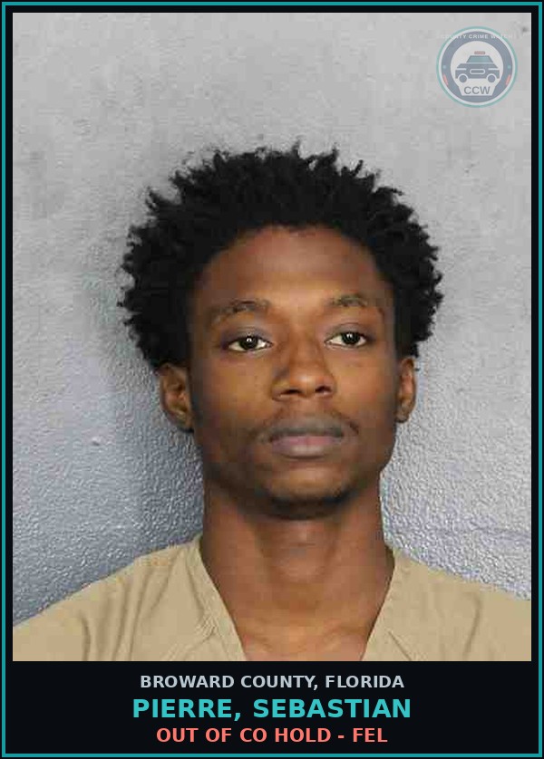 Booking mugshot of PIERRE, SEBASTIAN in Broward County