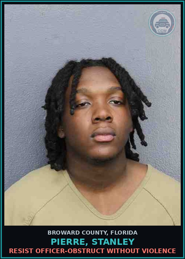 Booking mugshot of PIERRE, STANLEY in Broward County