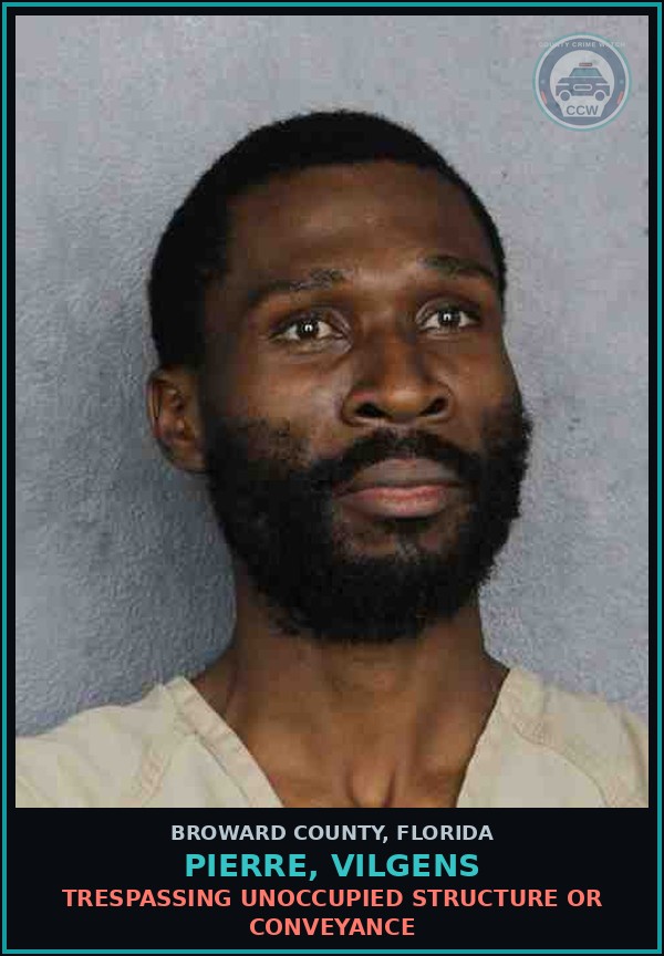 Booking mugshot of PIERRE, VILGENS in Broward County