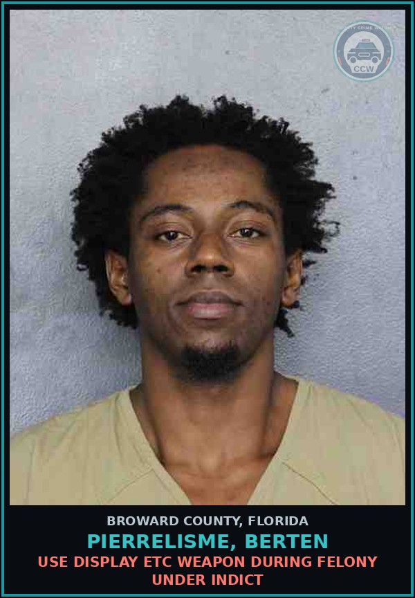 Booking mugshot of PIERRELISME, BERTEN in Broward County