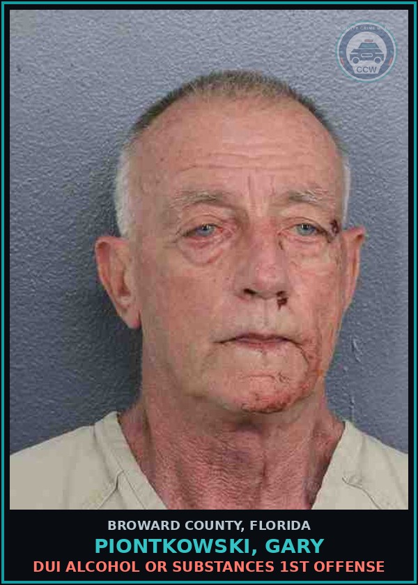 Booking mugshot of PIONTKOWSKI, GARY in Broward County