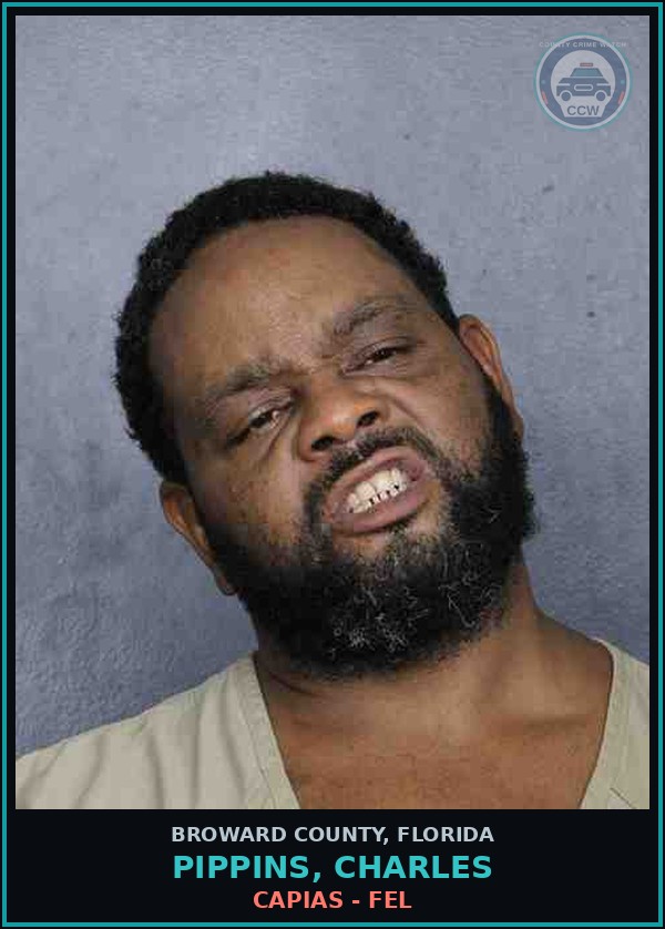 Booking mugshot of PIPPINS, CHARLES in Broward County