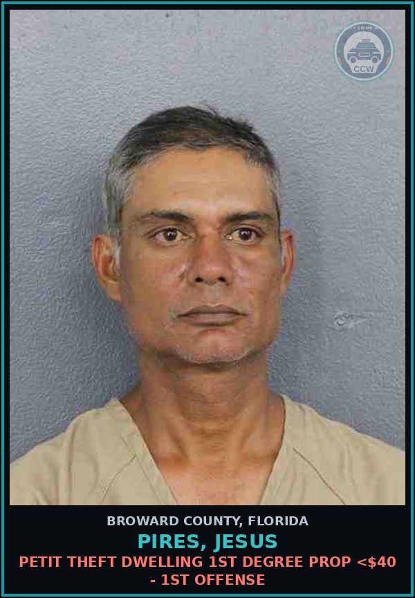 Booking mugshot of PIRES, JESUS in Broward County