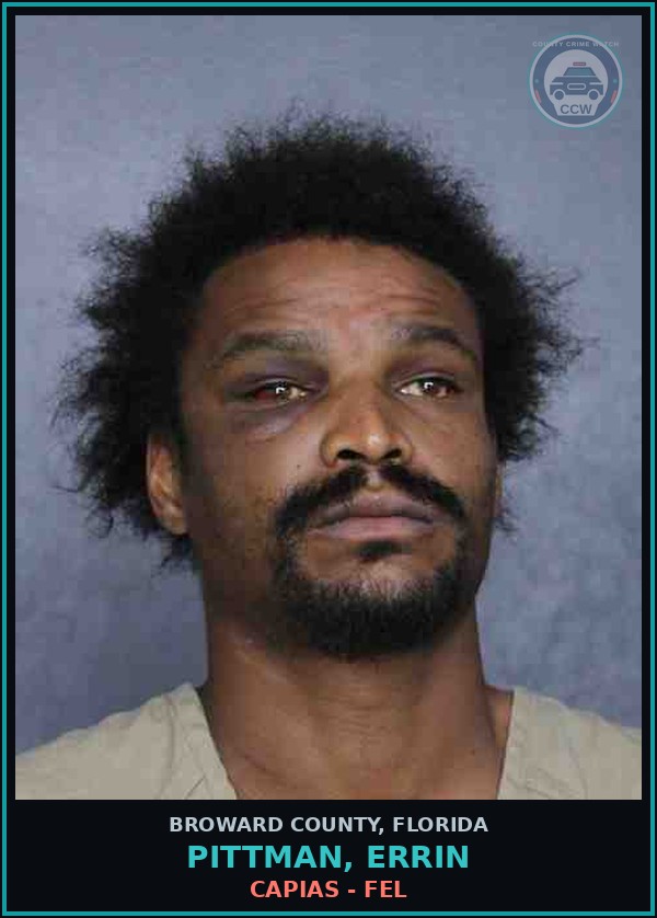 Booking mugshot of PITTMAN, ERRIN in Broward County