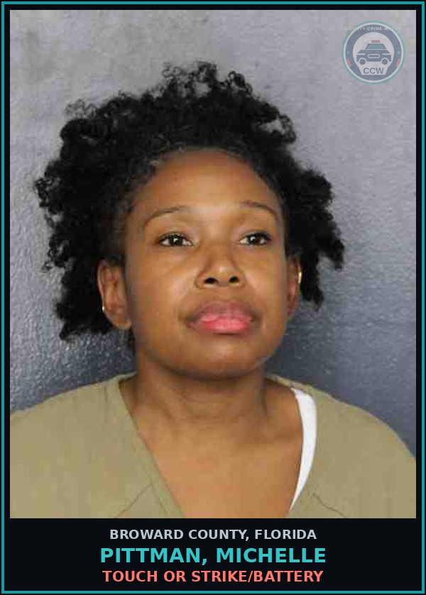 Booking mugshot of PITTMAN, MICHELLE in Broward County