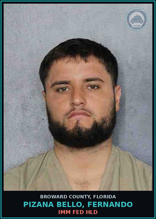 Booking mugshot of PIZANA BELLO, FERNANDO in Broward County