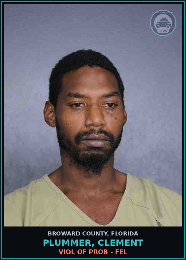Booking mugshot of PLUMMER, CLEMENT in Broward County