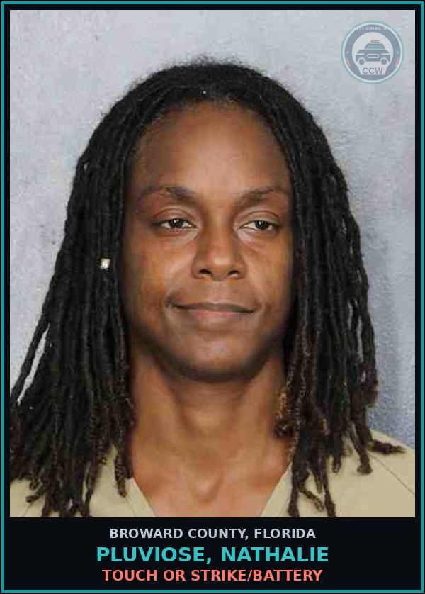 Booking mugshot of PLUVIOSE, NATHALIE in Broward County