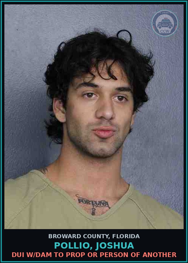 Booking mugshot of POLLIO, JOSHUA in Broward County