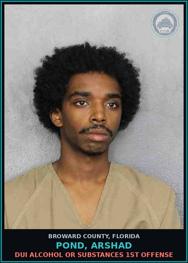 Booking mugshot of POND, ARSHAD in Broward County