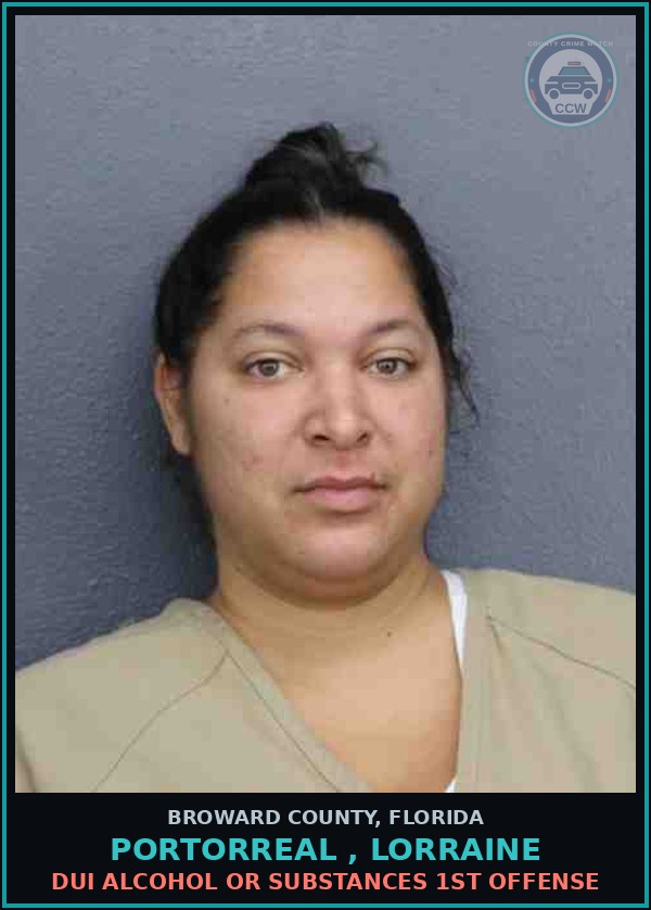 Booking mugshot of PORTORREAL , LORRAINE in Broward County