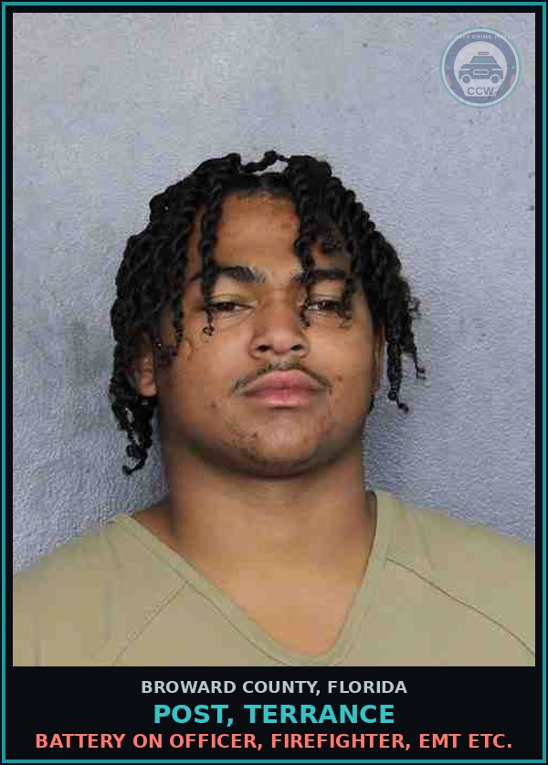 Booking mugshot of POST, TERRANCE in Broward County