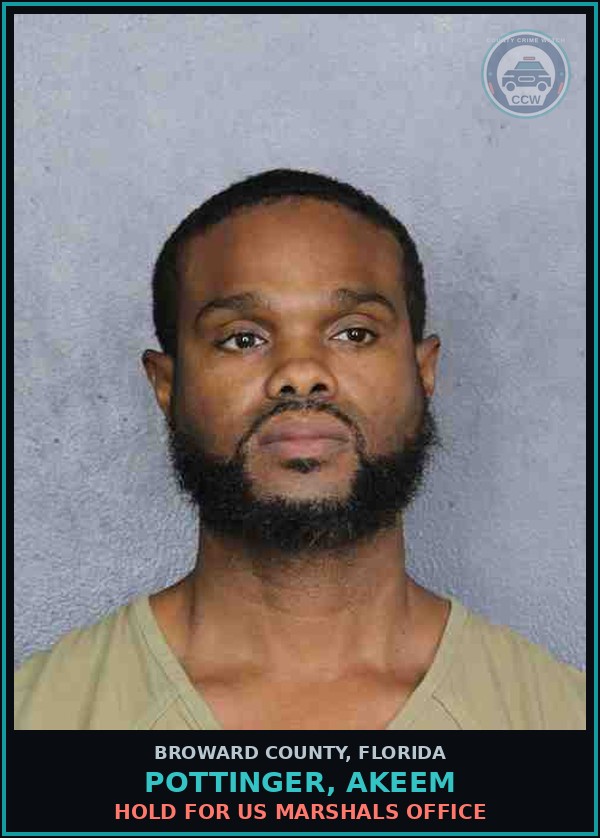 Booking mugshot of POTTINGER, AKEEM in Broward County