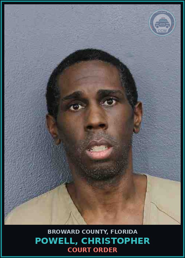 Booking mugshot of POWELL, CHRISTOPHER in Broward County