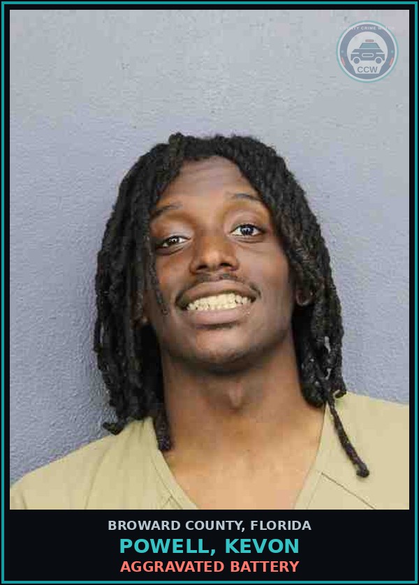 Booking mugshot of POWELL, KEVON in Broward County
