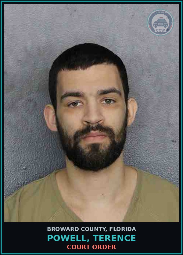 Booking mugshot of POWELL, TERENCE in Broward County
