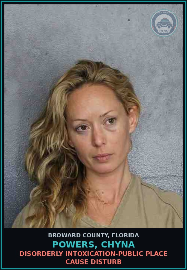 Booking mugshot of POWERS, CHYNA in Broward County