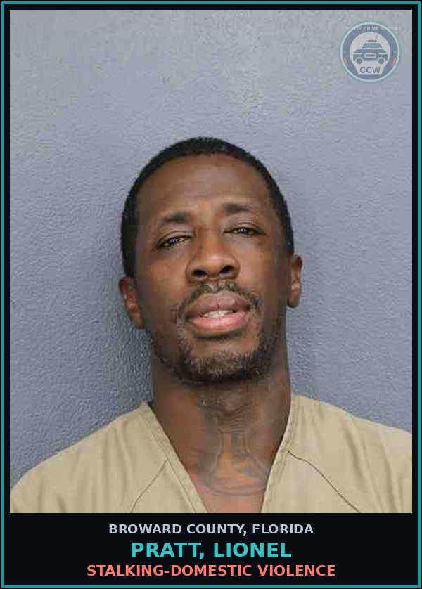 Booking mugshot of PRATT, LIONEL in Broward County