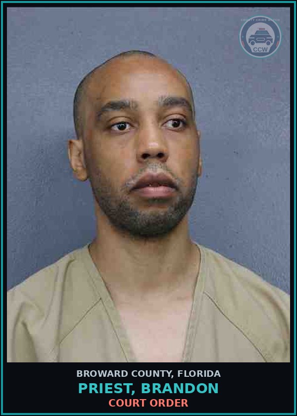 Booking mugshot of PRIEST, BRANDON in Broward County