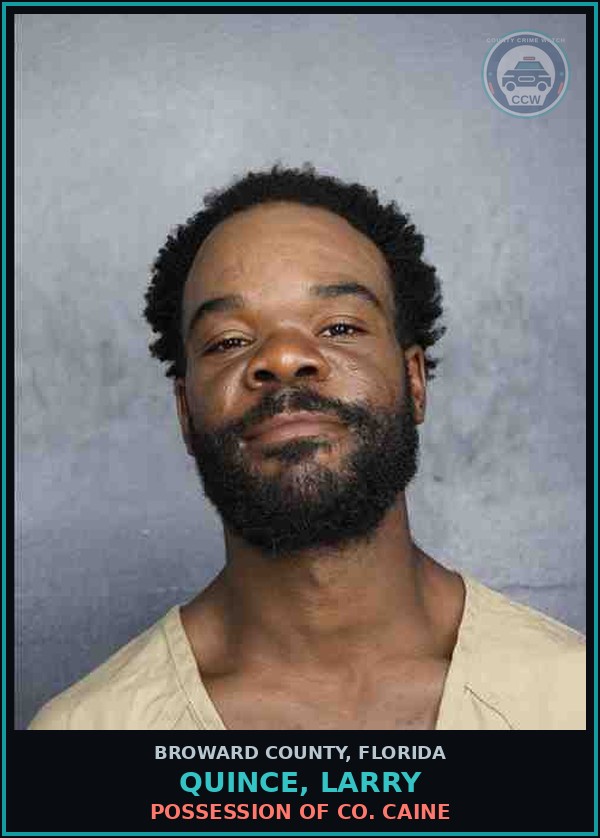 Booking mugshot of QUINCE, LARRY in Broward County