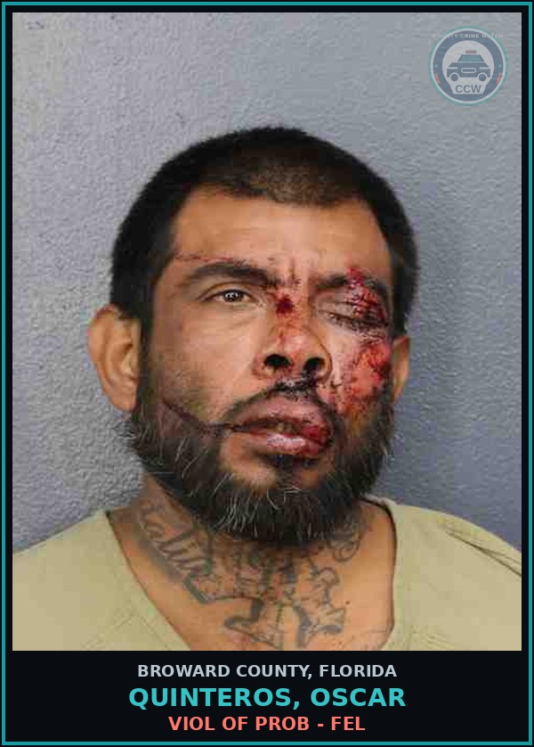 Booking mugshot of QUINTEROS, OSCAR in Broward County