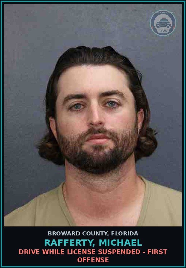 Booking mugshot of RAFFERTY, MICHAEL in Broward County