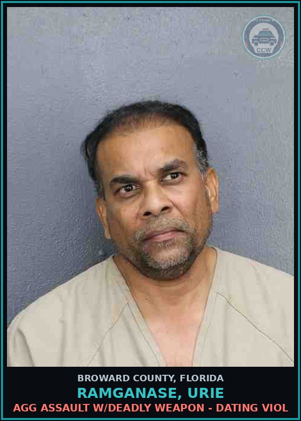Booking mugshot of RAMGANASE, URIE in Broward County