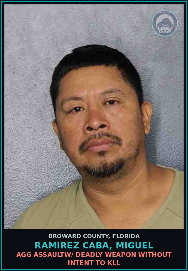 Booking mugshot of RAMIREZ CABA, MIGUEL in Broward County