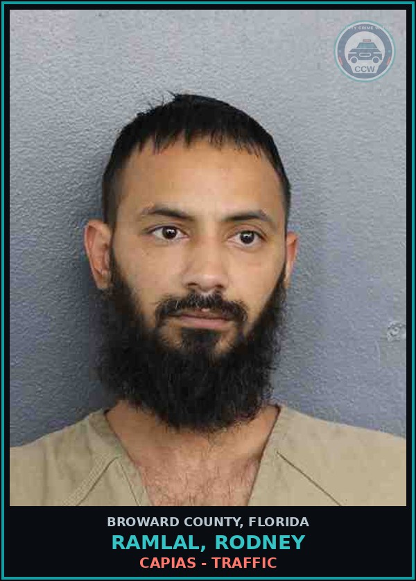 Booking mugshot of RAMLAL, RODNEY in Broward County
