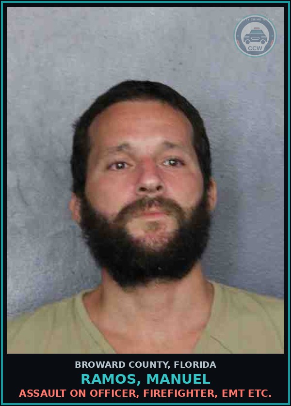Booking mugshot of RAMOS, MANUEL in Broward County