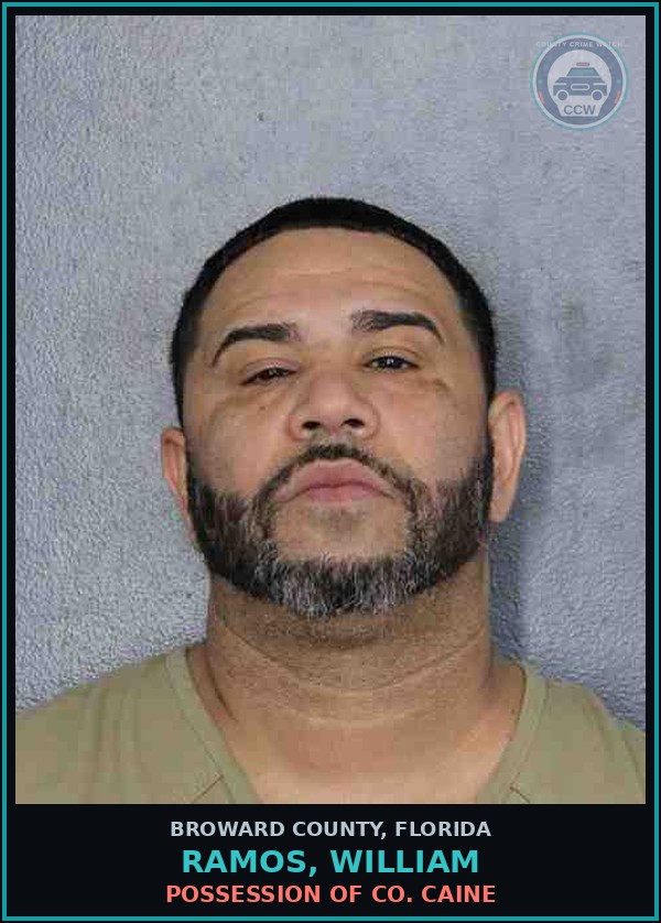 Booking mugshot of RAMOS, WILLIAM in Broward County