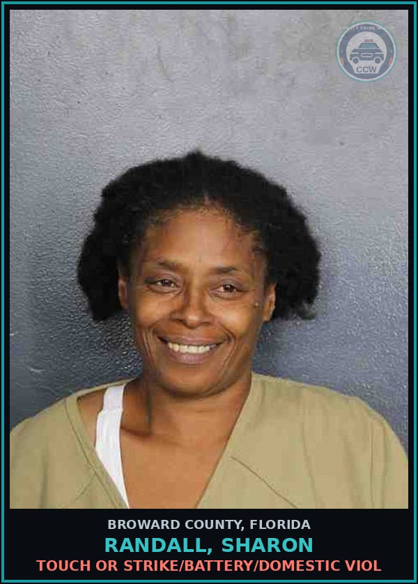 Booking mugshot of RANDALL, SHARON in Broward County