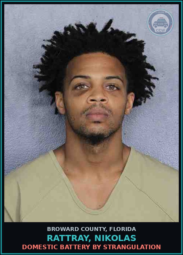 Booking mugshot of RATTRAY, NIKOLAS in Broward County