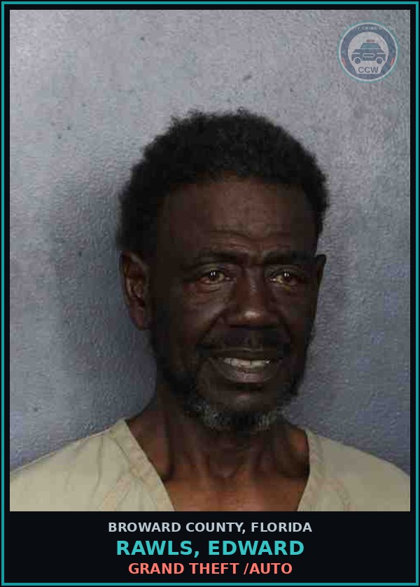 Booking mugshot of RAWLS, EDWARD in Broward County