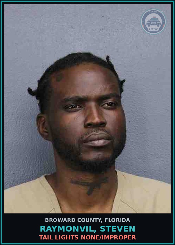 Booking mugshot of RAYMONVIL, STEVEN in Broward County
